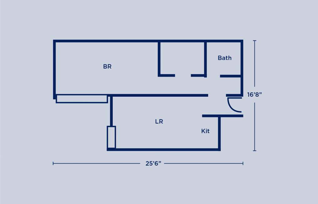 Harrison Double One Bedroom Apartment Layout