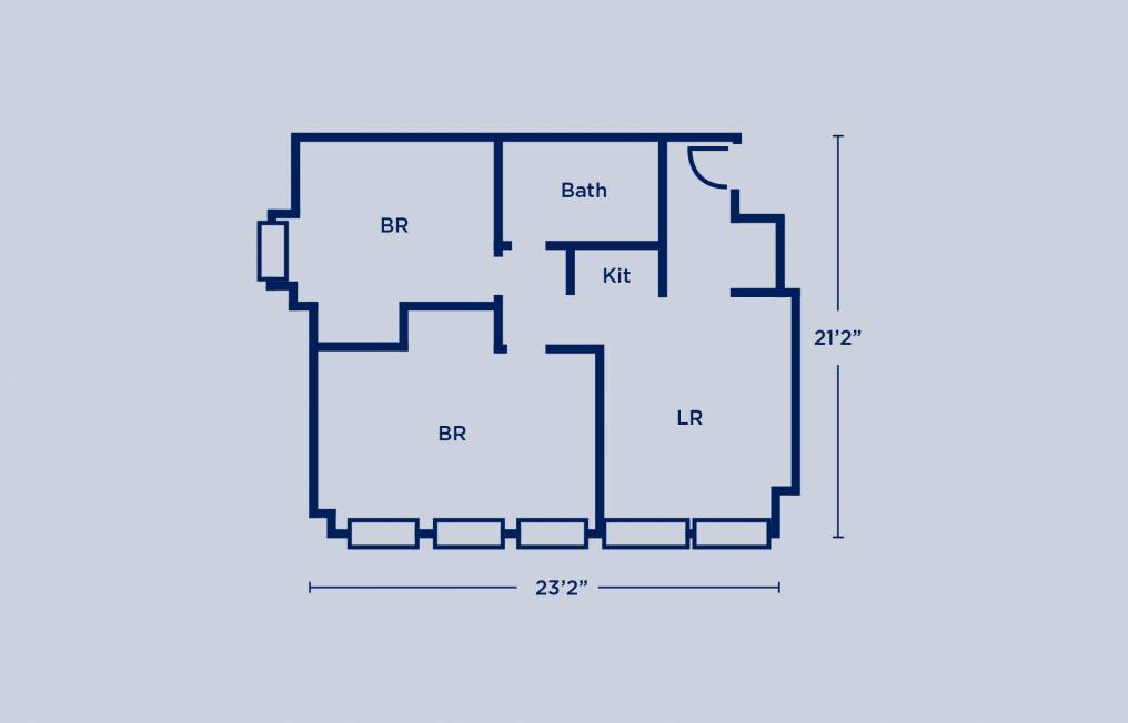 Harrison Double Two Bedroom Apartment Layout