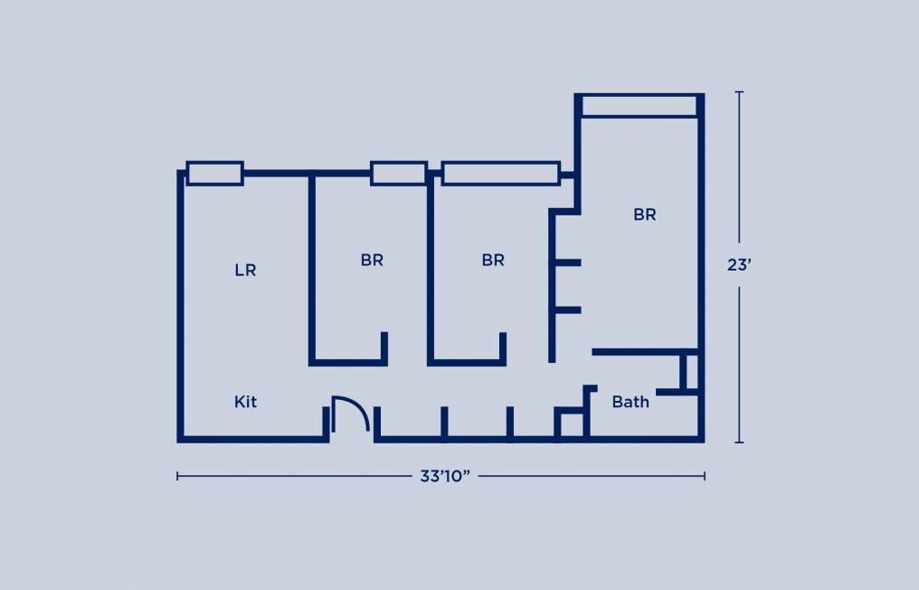 Harrison Quad Three Bedroom Apartment Layout