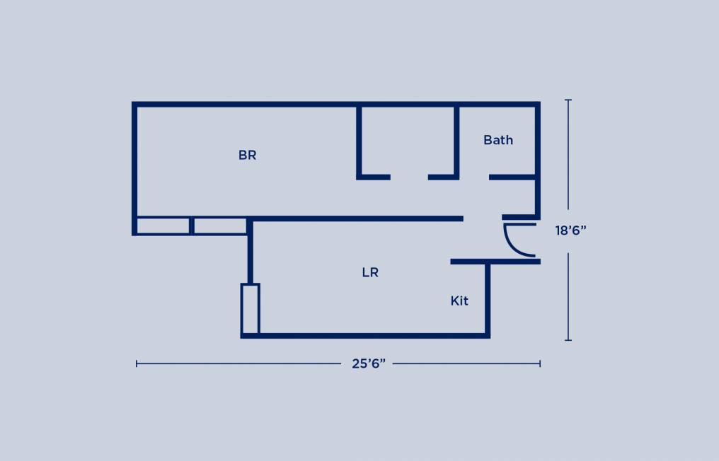 Rodin Double One Bedroom Apartment Layout