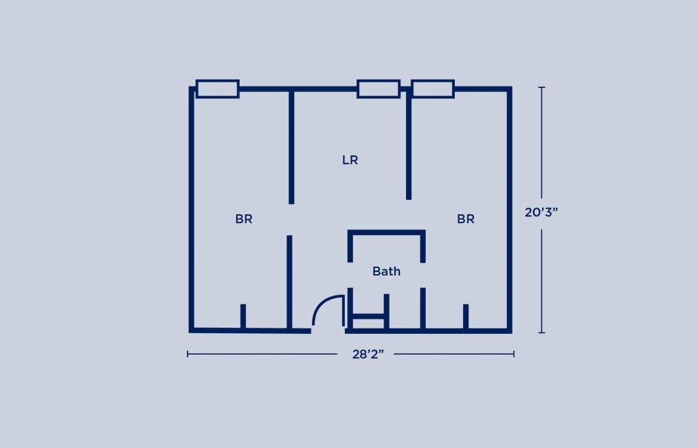 Double Two Bedroom with Living Room Layout