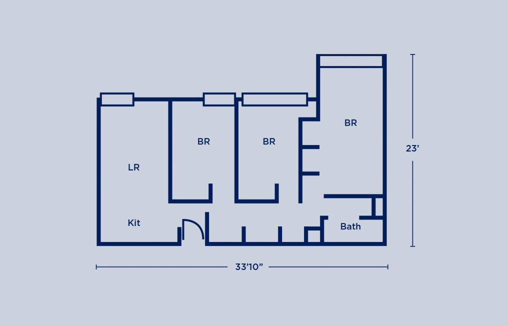 Harnwell Quad Three Bedroom Apartment Layout