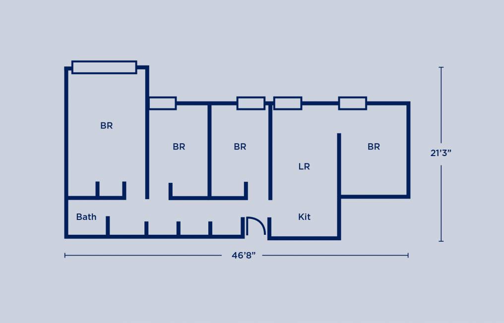 Harnwell Quad Four Bedroom Apartment Layout