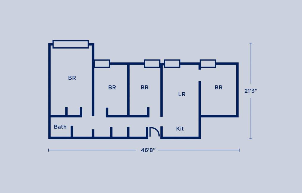 Harrison Quad Four Bedroom Apartment Layout