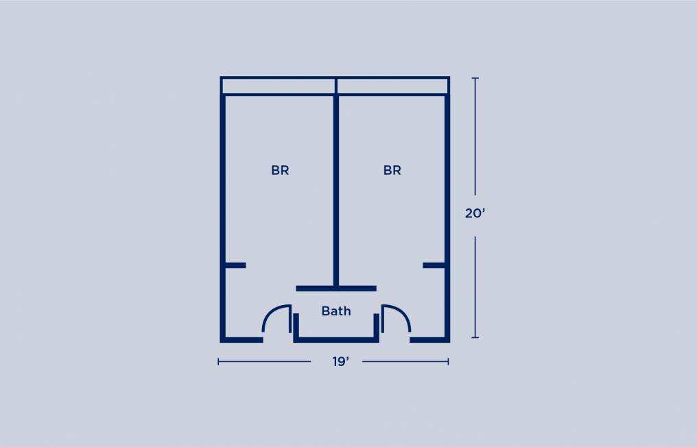 Sansom Place Single Shared Bath Room Layout