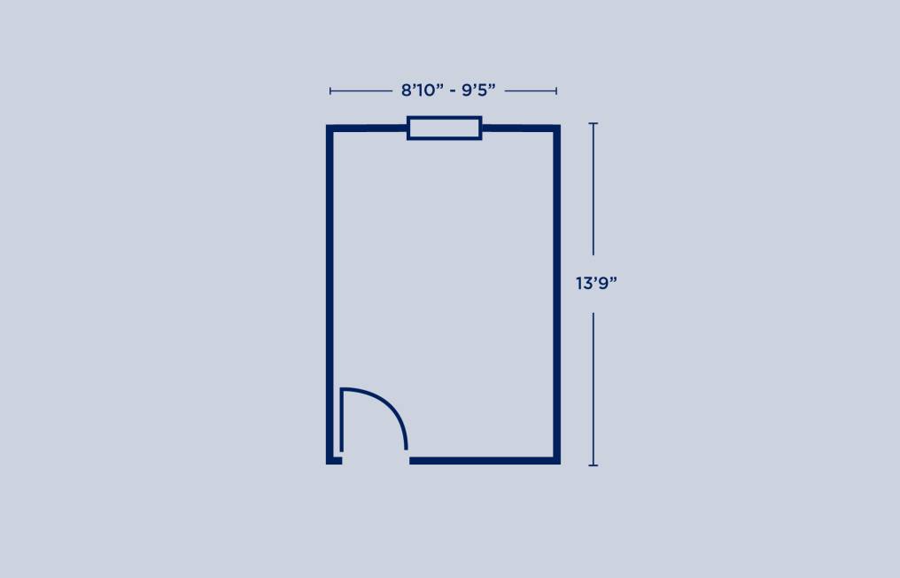 Stouffer College House Single Room Floorplan